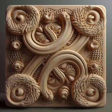 Patterns and decorations Challah Hallah 1 3d model